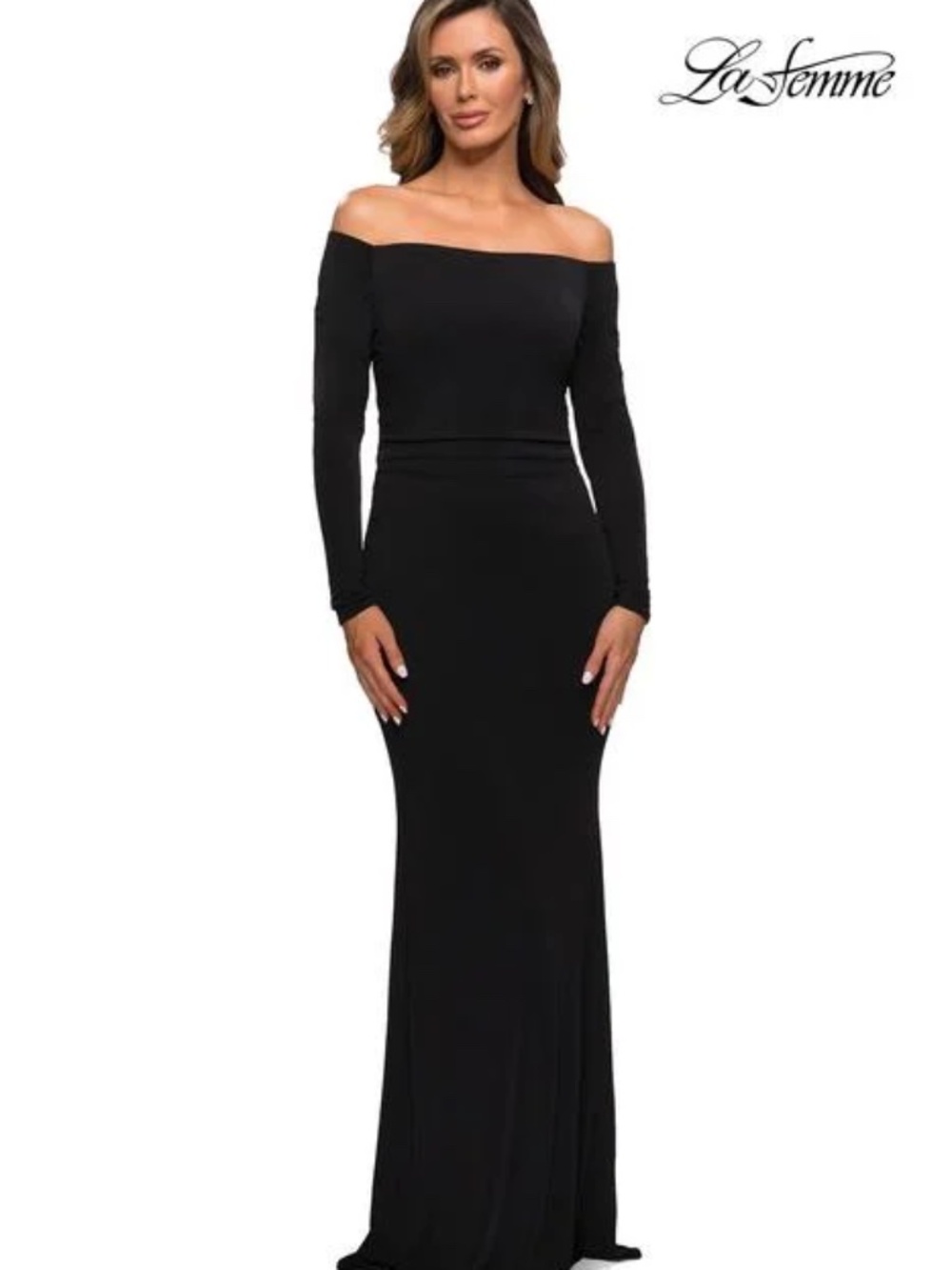 La Femme off shoulder evening gown size 14